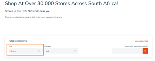 Shop at over 30000 stores across South Africa with RCS