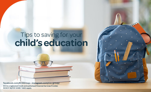 Childs backpack on table with books, a pair of glasses and an apple